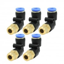 4mm Push in Pneumatic Air Pipe Connectors Elbow Quick Fittings 5 Pcs