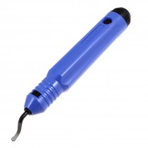 Blue Plastic Handle Metal Blade Handy Deburring Tool
