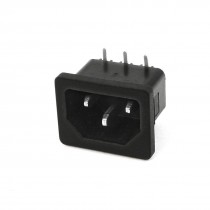 PCB Panel Mount 3 Pin C14 Inlet Male Power Plug AC 250V 10A