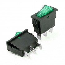 2 Pcs AC 15A 250V 125V 20A ON OFF SPST Green Lamp Boat Rocker Switch