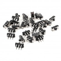 30 Pcs On/Off SPDT 1P2T 6 Pin Vertical Mini DIP Slide Switch 9x4x3.5mm