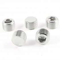 Air 1/2" PT Male Thread Internal Hexagon Head Pipe Plugs 5 Pcs
