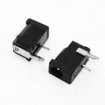 2 Pcs DC Power Jack Socket Black for 1.1mm x 3.5mm Plug