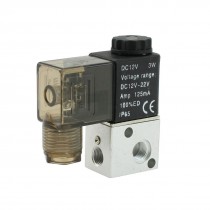 Single Head 2 Position 3 Port Pneumatic Solenoid Valve DC 12V