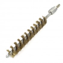 6mm Thread 14mm Diameter Metal Wire Tube Brush Cleaning Tool Gold Tone
