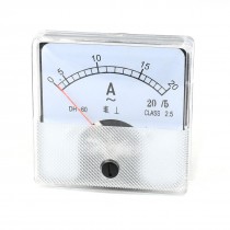 AC 0-20A Fine Tuning Square Dial Panel Analog Ampere Meter Amperemeter