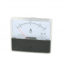 AC 0-20A Fine Tuning Rectangle Dial Panel Analog Ampere Meter Amperemeter