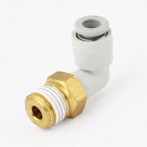 1 4" PT Male Thread to 6mm Tube Push in Connect Elbow Type Fitting Jointer Gray