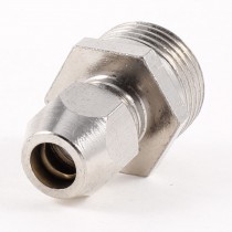 6mm x 3/8" PT Male Threaded Metal Adapter Hose Quick Joint Adapter Silver Tone