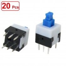 20 Pcs 8mm x 8mm x 17mm Latching Tactile Tact Push Button Switch Self Lock 6 Pin