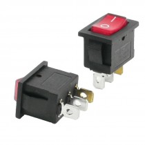 2 Pcs Black Red 4 Pin DPST on/off Rocker Switch AC 250V 6A 125V 10A