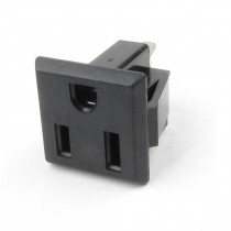 Rectangle Shape US 3 Pin Socket Plug Power Socket Adapter AC 125V 15A