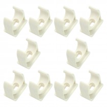 10 Pcs 20mm Diameter White PVC Water Supply Pipe Clamps Clips Fittings