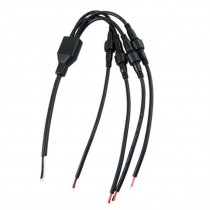 LED Light 2 Pin 4 in 1 Waterproof Power Cable Black