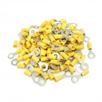 200 Pcs RV5 5 8 AWG 12 10 Yellow Sleeve Pre Insulated Ring Terminals Connectors