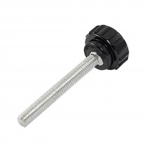 6mm Thread Diameter 22mm Length Knurled Grip Knob Black