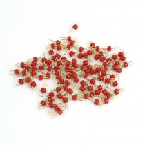 100 Pcs Red Ceramic Bead Gold Plated Copper PCB Test Pin Terminals
