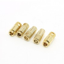 5 Pcs Gold Tone RC Audio Video Terminal Linking Connectors 6.5mm