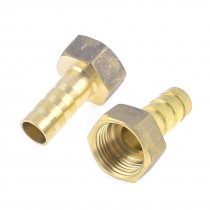 2 Pcs Gold Tone Brass Female Thread Hose Nipple Connector