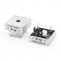 2 Pcs Silver Tone Ceramic Square 1000V 35A Bridge Rectifier