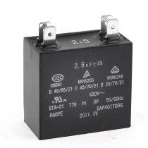 AC 450V 2.5uF 4 Pins Air Conditioner Motor Start Capacitor Black