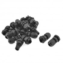 20 Pcs Plastic Waterproof Connector 4-7mm Dia Cable Gland PG7 Black