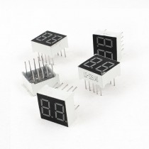 5 Pcs Common Cathode 10 Pin 2 Bit 7 Segment 0.36" Red LED Display Digital Tube