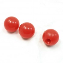 3 x Red Threaded Ball Knob 32mm Dia 8mm Bore for Joystick Machine Handle