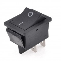 AC 250V/10A 125V/15A ON OFF DPST Snap Boat Rocker Switch Black