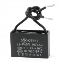 CBB61 Type AC 400V 1.5uF Wired Polypropylene Film Motor Capacitor