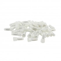 45 Pcs 0.6-1mm Wire Range Closed End Cap Connector Covers Safeguard White