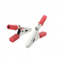 2 Pcs Insulating Alligator Clips Test Lead Crocodile Clamps Red 2.2"