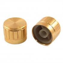 5 Pcs 23mm x 17mm Gold Tone Aluminum Knobs for Amplifier