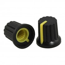 10 Pcs 6mm Shaft Hole Dia Knurled Grip Potentiometer Pot Knobs Caps