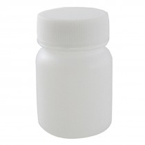 White Plastic Cylinder Body Double Cap Leakproof Lab Bottle 50mL