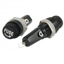 2 Pcs 6 x 30mm Locking Nut Panel Mounted Fuse Holder