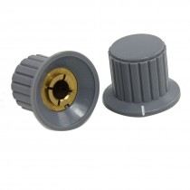 10 Pcs Gray Ribbed Grip 6mm Split Shaft Potentiometer Control Knobs