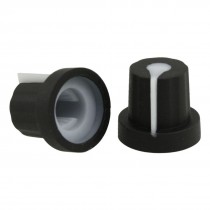 5 x 11mm Top Dia Black Rotary Knobs w White Mark for Potentiometer Pot