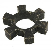 Black 46mm 1 4/5" 6 Petal Rubber Fabric Elastic Damper Coupling Insert Spider