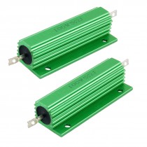 100 Watt 5 Ohm Green Aluminum Housed Wirewound Resistors 2 Pcs