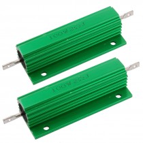 2 x Chassis Mounted 100W 2 Ohm 5% Aluminum Case Wirewound Resistors Bajob