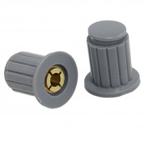 10 Pcs Gray Ribbed Grip 4mm Split Shaft Potentiometer Control Knobs