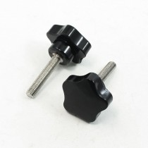 2pcs M8x40mm Thread 1.4" Dia Star Head Screw On Type Clamping Knob