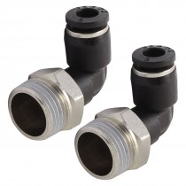Elbow Design 6mm Hole 3 8" PT Threaded Pneumatic Quick Joint Connector 2 Pcs