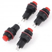 4 Pcs AC 250V 1A 125V 3A 2 Pin Round Latching Push Button Switch Red