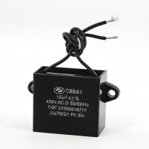 AC 400V 16uF Wired Polypropylene Film CBB61 Model Motor Run Capacitor