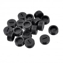 20 Pcs Black Screw 16mm Dia Carbon Brush Holder Caps Cover for Motor