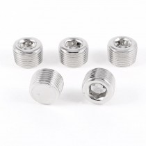 5 x Air Pipe Fittings 3 8"PT Male Thread Hex Socket Plugs Caps 11mm Height