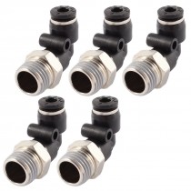 Elbow Design 5 32" Hole 1 4" PT Threaded Pneumatic Quick Joint Connector 5 Pcs