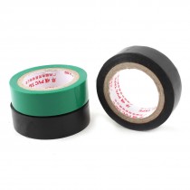 3 Pcs 5M 15mm Width 9mm Thick Insulation Adhesive Electrical Tape Green Black